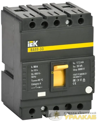 Выключатель автоматический 3п 50А 35кА ВА 88-33 KARAT IEK 