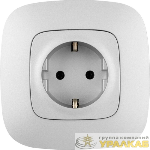Розетка 1-м СП Valena Allure 16А IP2X 250В 2P+E безвинтов. клеммы с лицев. панелью механизм алюм. Leg 