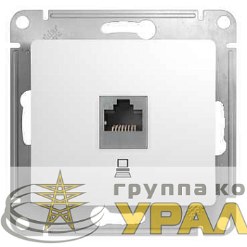 Розетка компьютерная 1-м СП Glossa RJ45 кат.5E механизм бел. SE GSL000181K