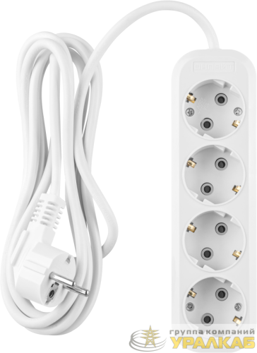 Удлинитель 4х3м с заземл. 16А IP20 90 799 OPE-S-04-300-E-3x1 бел. ОНЛАЙТ 