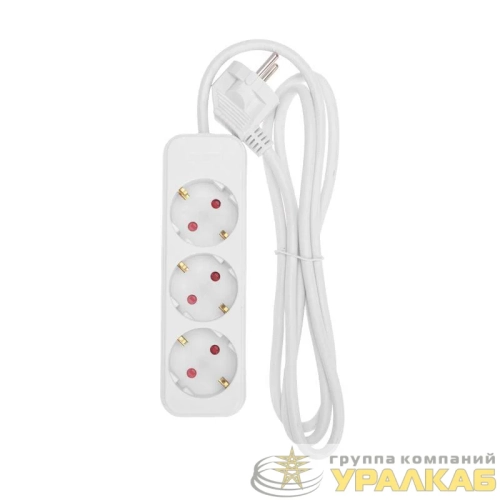 Удлинитель 3х1.5м с заземл. STANDARD 3х1кв.мм бел. Rexant 13-4009 детальная картинка