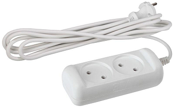 Удлинитель 2х3м без зазeмл.10А IP20 U-2-3m ПВС 2х1 ЭРА Б0028360