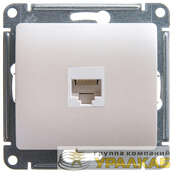 Розетка компьютерная 1-м Glossa RJ45 кат.5E механизм перламутр. SE GSL000681K