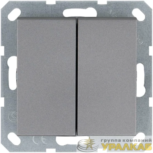 Кнопка 2-кл. 10А IP20 с переключающим контактом механизм алюм. Jasmart G3020S детальная картинка