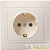 Розетка 1-м СП Кварта РСш10-3-ККм 16А IP20 с заземл. защ. шторки крем. GENERICA 