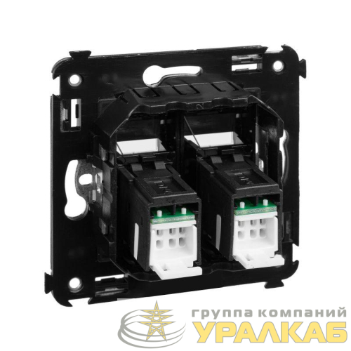 Розетка компьютерная 2-м СП Avanti "Черный матовый" RJ45 кат.5E DKC 4412464 детальная картинка