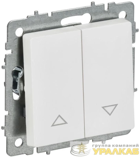 Выключатель жалюзи СП BRITE ВС10-1-5-БрАБ 10А механизм арктич. бел. IEK 