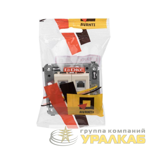 Розетка телефонная 2-м СП Avanti "Ванильная дымка" RJ12 DKC 