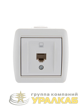 Розетка компьютерная 1-м ОП Nata RJ45 бел. LEZARD 710-0200-139
