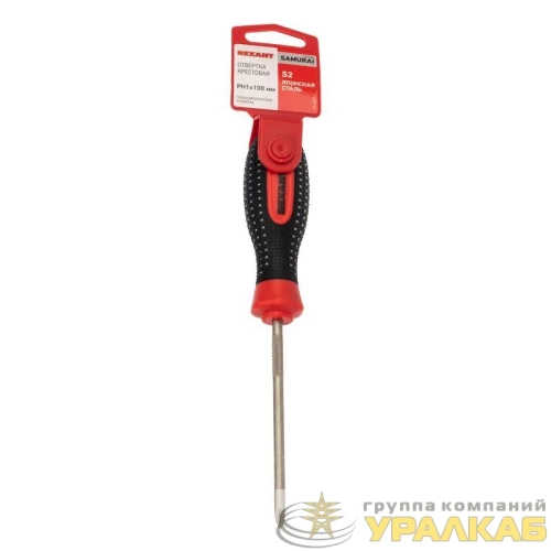 Отвертка крестовая PH 1х100мм трехкомпонентная рукоятка сталь S2 Rexant 12-4727-1 детальная картинка
