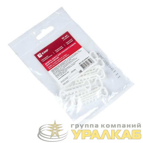Дюбель-хомут d6х12мм для плоского кабеля белый (уп.10шт) PROxima EKF plc-cd-6x12w-r детальная картинка