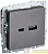 Розетка BRITE USB A+C 18Вт РЮ11-1-БрС механизм сталь IEK BR-U22-018-K46