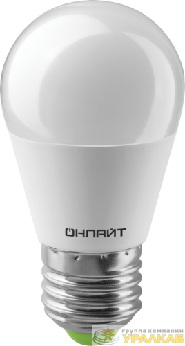 Лампа светодиодная 61 969 OLL-G45-10-230-4K-E27 10Вт шар 4000К нейтр. бел. E27 1000лм 176-264В ОНЛАЙТ 