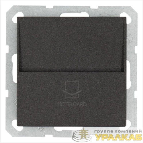 Выключатель карточный 10А IP20 отельный механизм антрацит Jasmart G6209B детальная картинка