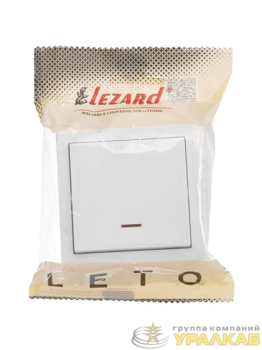 Выключатель 1-клав. LETO с инд. бел. LEZARD 