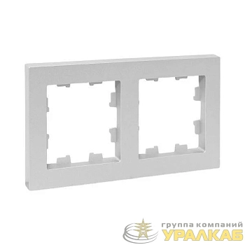 Рамка 2-м Эпика пластик алюм. EKF 