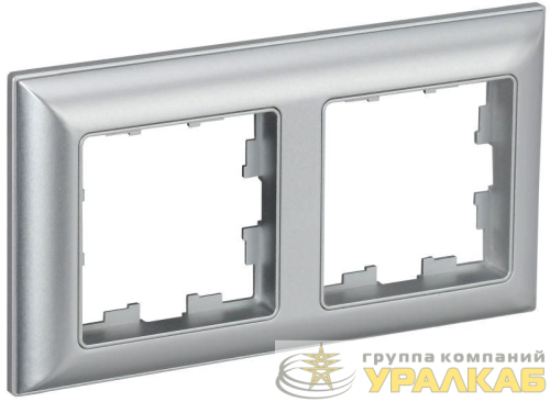 Рамка 2-м BRITE РУ-2-Бр алюм./алюм. IEK BR-M22-12-K47 детальная картинка