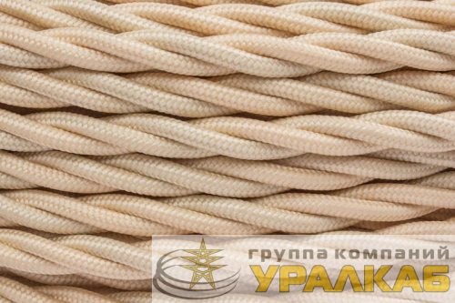 Провод ретро 3х2.5 матов. зол./песочн. (уп.50м) Bironi B1-435-719-50 детальная картинка