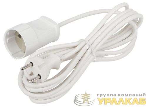 Удлинитель-шнур 1х5м без заземл. 6А IP20 UX(6)-1-5m ПВС 2х0.75 Эра Б0039820 детальная картинка