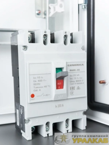 Выключатель автоматический 3п 200А 25кА ВА66-35 GENERICA IEK SAV30-3-0200-G детальная картинка