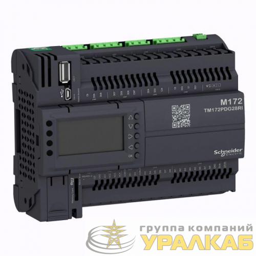 Контроллер M172 производит. дисплей 28 I/O Eth 2RS485 изол. SchE TM172PDG28RI