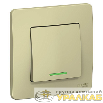 Выключатель 1-кл. СП Blanca 10А IP20 (сх. 1) 250В с подсветкой беж. SE BLNVS010117