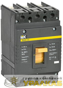 Выключатель автоматический 3п 125А 35кА ВА 88-35 IEK SVA30-3-0125