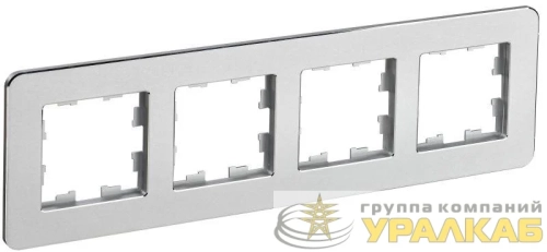 Рамка 4-м BRITE РУ-4-1-Бр метал. алюм. RE IEK BR-M42-M-01-K47 детальная картинка