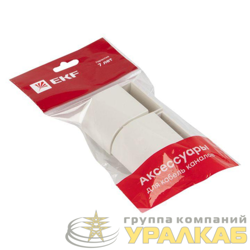 Заглушка 40х25 бел. Plast PROxima (уп.4шт) EKF ecw-40-25x4