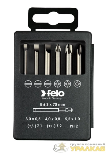 Набор бит SL/Z (+/-) Industrial 73мм в кейсе (уп.6шт) Felo 03192716 детальная картинка