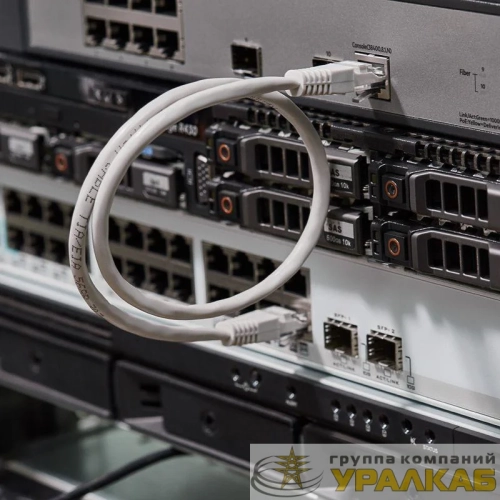 Патч-корд UTP 5e кат. литой 0.5м сер. Rexant 18-1001 детальная картинка