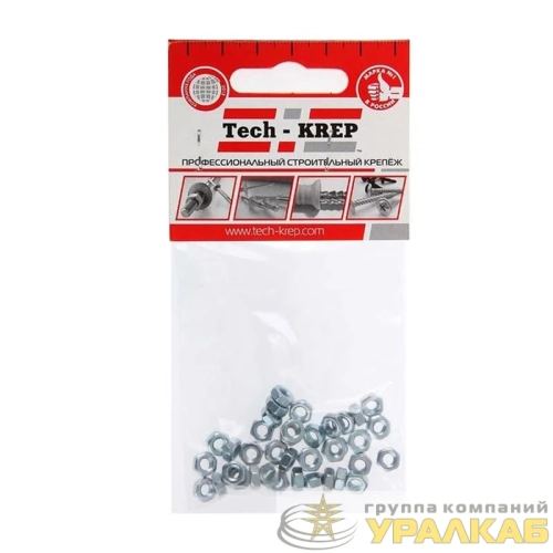 Гайка шестигранная М4 цинк. DIN 934 (уп.50шт) пакет Tech-Krep 103023 детальная картинка