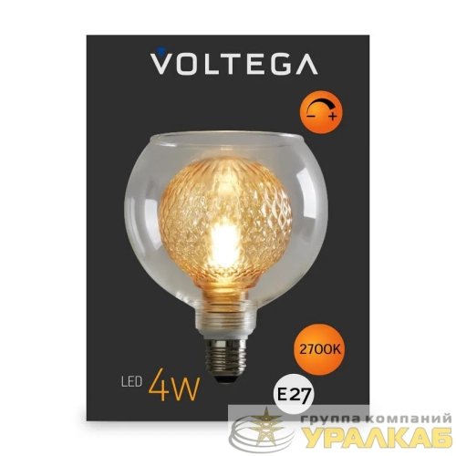 Лампа светодиодная Loft Led G125 4Вт 2700К E27 DIM Voltega 8546 детальная картинка