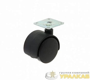 Колесо мебельное поворотное площадка d40 без тормоза пластик черн. (уп.1шт) Tech-Krep/Zitar 