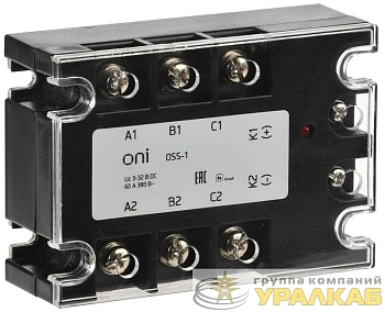 Реле твердотельное OSS-1 60А 380В AC 3-32В DC ONI OSS-1-3-60-B