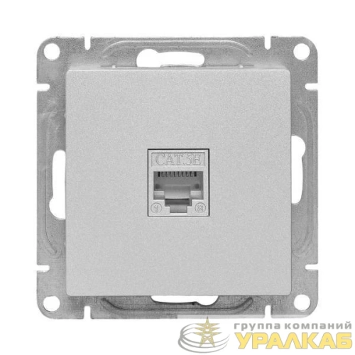 Розетка компьютерная 2-м СП Эпика RJ45 кат.5 механизм алюм. EKF 