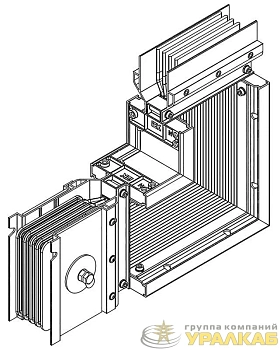 Секция угловая вверх 630А Al 3L+N+PER IP55 тран. IEK LB-0630A4-35-F-LU