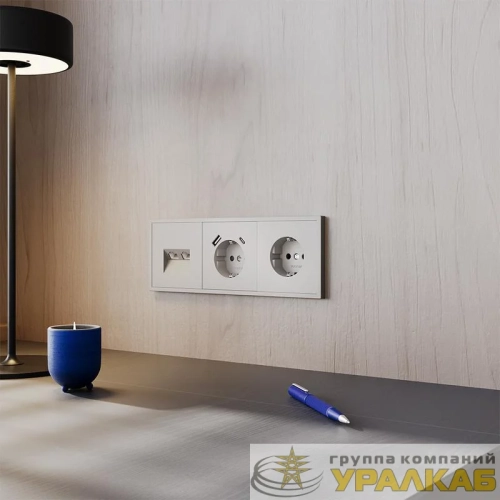 Розетка 1-м СП S70 16А с заземл. механизм кашемир Voltum VLS040103 детальная картинка