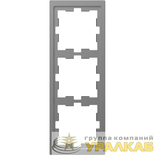 Рамка 3-м Merten D-Life SD нерж. сталь SchE MTN4030-6536