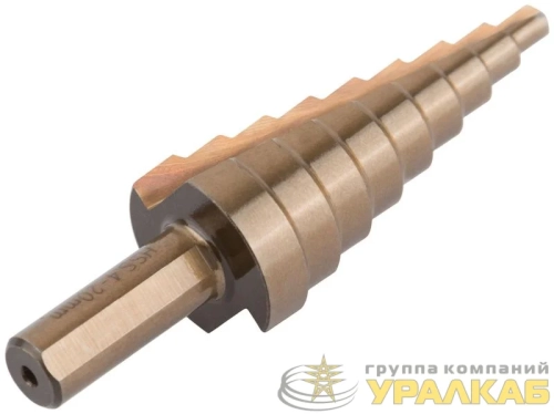Сверло ступенчатое HSS Co5% (Р6М5К5) по металлу 9 ступеней 4-20мм FIT 36392 детальная картинка