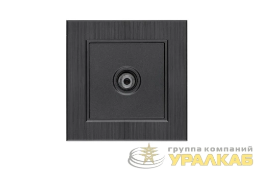 Розетка TV проходная Karea LINE STAR дым. металлик Makel 