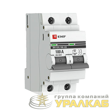 Выключатель нагрузки 2п 100А ВН-125 PROxima EKF SL125-2-100-pro