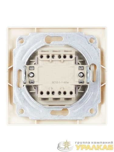 Выключатель 1-кл. СП Кварта 10А IP20 ВС10-1-1-ККм с индикацией крем. IEK EVK11-K33-10-DM детальная картинка
