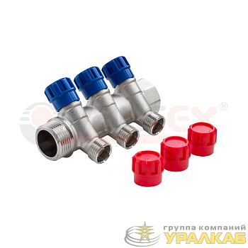 Коллектор с регул. вентилями 3/4дюймх2вых. 1/2дюйм нар. (30) К VALFEX 