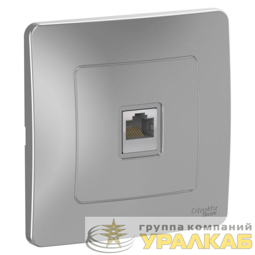 Розетка компьютерная 1-м СП Blanca RJ45 кат.5E алюм. SE BLNIS045003 детальная картинка