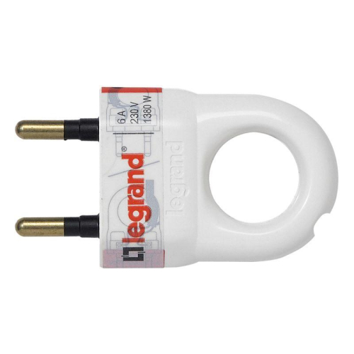 Вилка электрич. каб. Helium 6А 2P+E прямая бел. Leg 050162 детальная картинка
