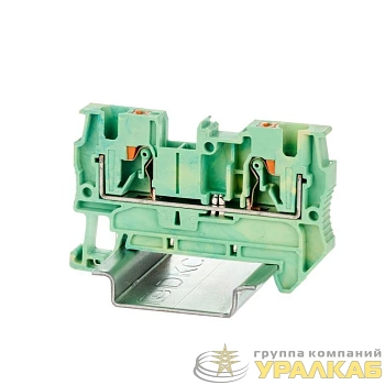 Клемма заземления зажим push-in 2 точки подключения 4кв.мм DKC VPR-4-PE-YG