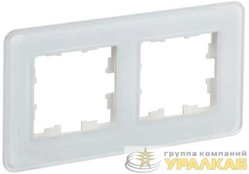 Рамка 2-м BRITE РУ-2-2-Бр стекло бел. RE IEK BR-M22-G-41-K01 детальная картинка