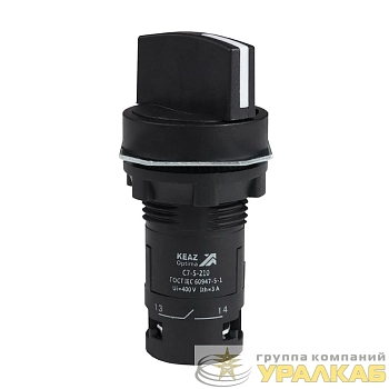 Переключатель 2 положения OptiSignal Compact D22 С7-S-210 черн. 1НО XB7ND21 КЭАЗ 