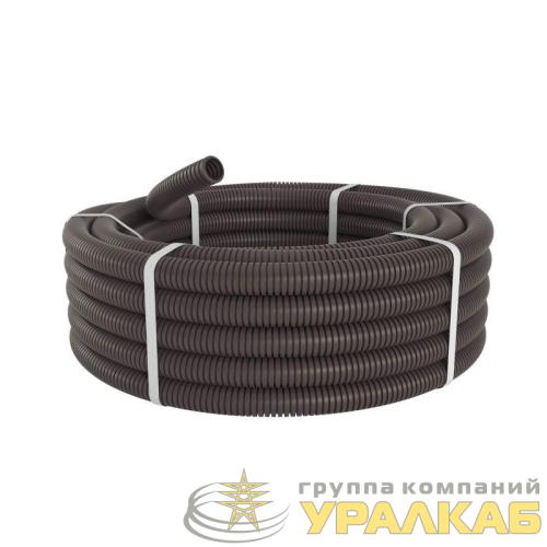 Труба гофрированная ПА 6 гибкая d25мм без протяжки темн. сер. (уп.50м) DKC 